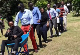 File photo of Anto Neosoul emceeing at William Ruto's event. PHOTO/ COURTESY.